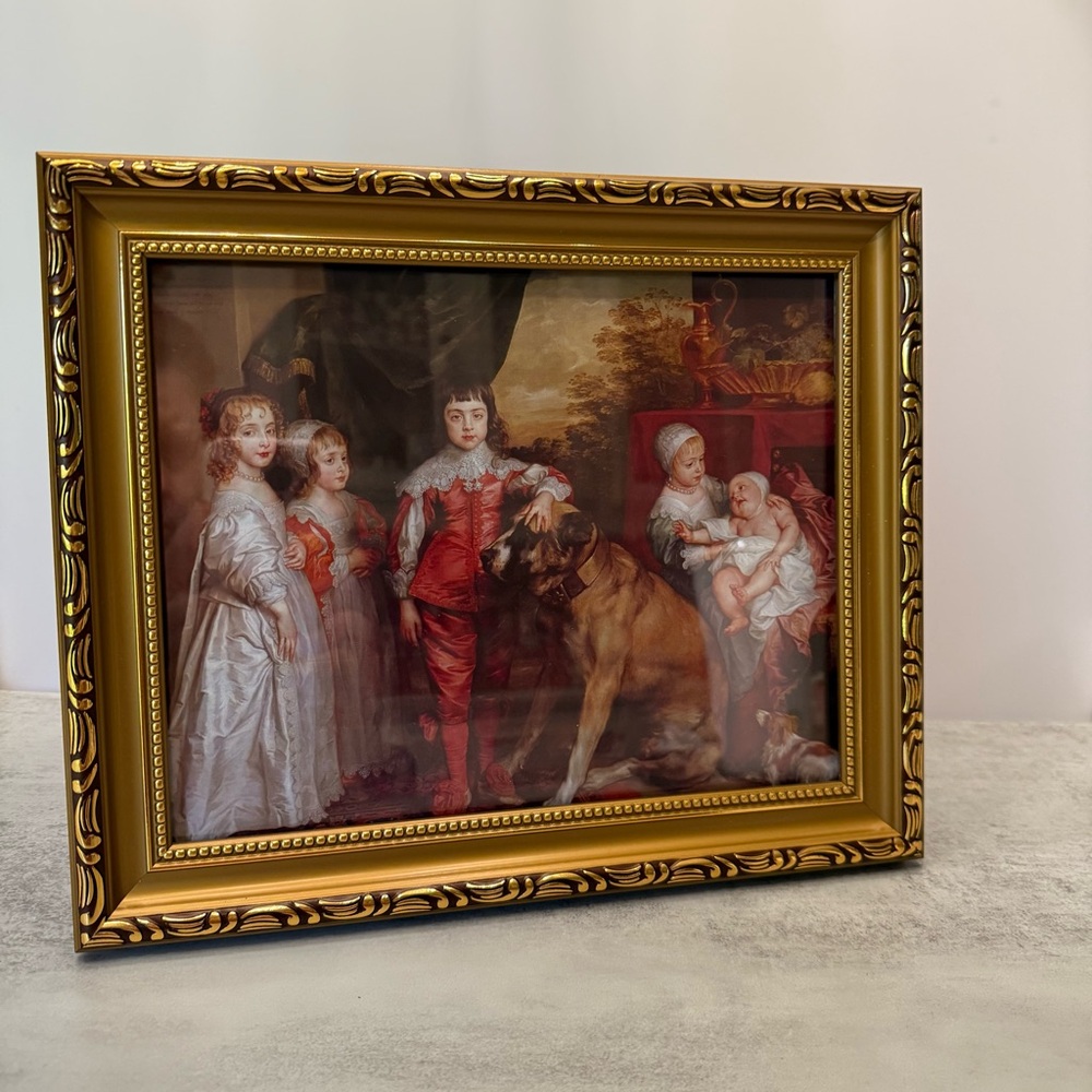 This print is of Sir Anthony van Dyck's "The Five Eldest Children of Charles I”